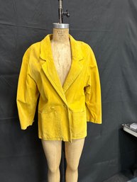 Vintage Avanti Yellow Suede Blazer Style Jacket