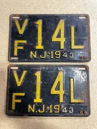 Set Of 1942/1943 License Plates - VF14L