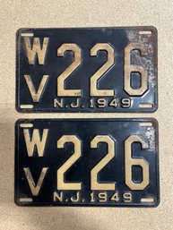 Set Of 1949 NJ License Plates - WV226