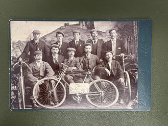 RARE Early 1900s Cabinet Card Photograph Of The Joint Counties Asylum Cycling Club