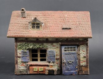 Antique Composition & Wood Toy Farm House Great Detail & Paint