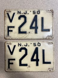 Set Of 1950 NJ License Plates - VF24L