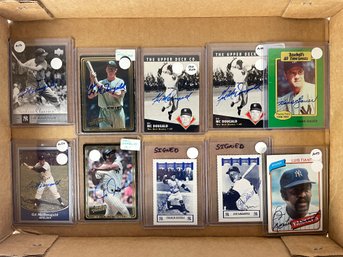 Lot Of Signed New York Yankees Cards (4)