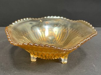 Vintage Footed Carnival Glass Bowl