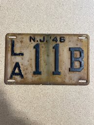 1948 NJ License Plate - LA11B