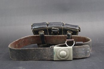 WW2 German Belt Buckle Cartridge Pouches Belt Dated 1938
