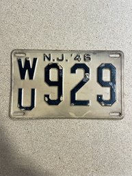 1946 NJ License Plate - WU929