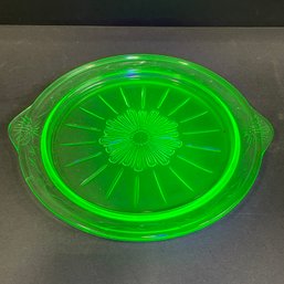 Large Uranium Glass Charger Plate