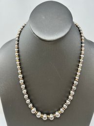 Beaded Sterling Silver Necklace 24g