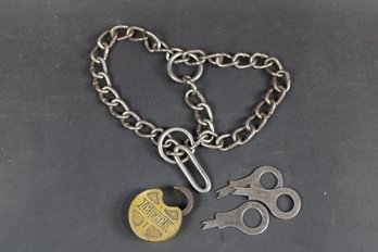 Vintage WW2 Era German Chain Hand Cuffs Leicher Lock W/ Keys