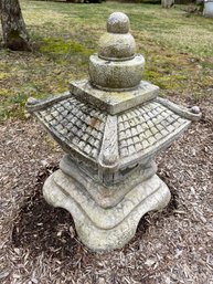Two Stone Japanese Pagoda Garden Sculptures