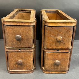 Set Of Four Wooden Drawers From An Antique Sewing Table