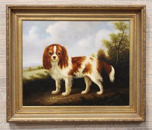 Shipley Oil Painting Of Spaniel Dog Beautifully Framed
