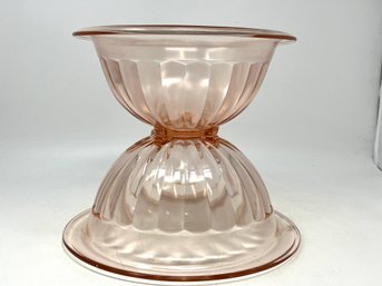 Pair Of Pink Depression Glass Mixing Bowls