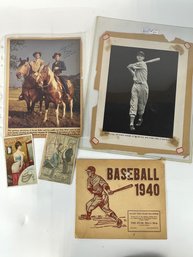 Vintage Ephemera Lot Baseball Cowboys And More (33)