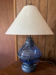 19' Blue Glass Onion Lamp