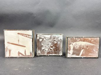 Collection Of Vintage Print Blocks With Military Related And Submarine Photos
