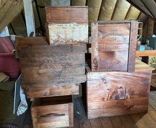 Group Of Antique Shipping Boxes