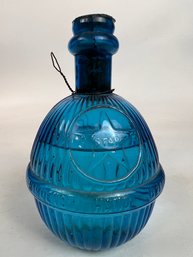 Antique Harden Star Fire Grenade Glass Bottle Blue