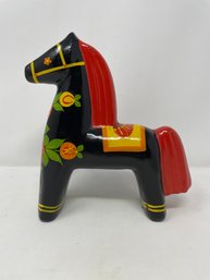 Vintage Painted Wood Horse Statue