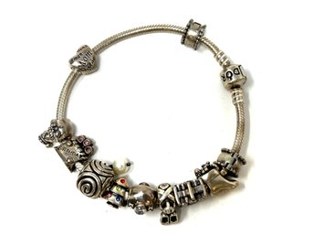 Sterling Silver Pandora Bracelet 53.87g