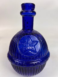 Antique Harden Star Fire Grenade Glass Bottle Cobalt