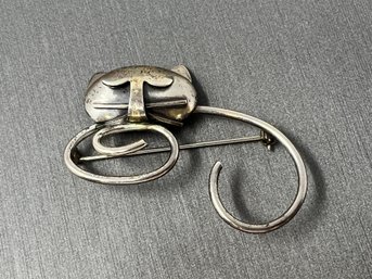 Beau Sterling Cat Brooch