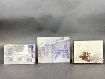 Collection Of Vintage Print Blocks With Military Related Photos