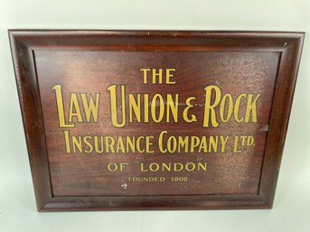Antique Framed Tin Insurance Sign English