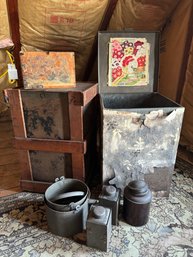 Group Of Antique Containers Tins And More