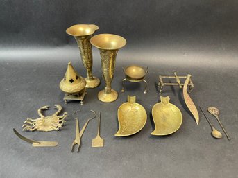 Group Of Vintage Brass Figures