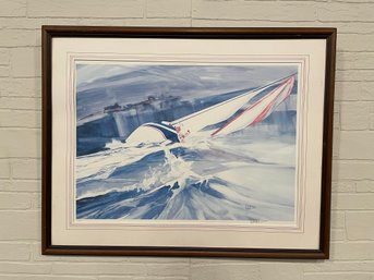 1980 'The Take Down' Willard Bond Racing Print - 29' X 36'