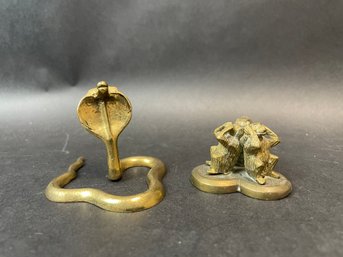 Pair Of Vintage Brass Figures