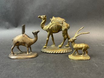 Group Of Vintage Brass Figures