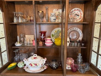 Hutch Contents Lot Antiques Collectibles And More
