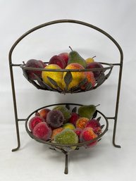 2 Tiered Fruit Stand With Fruit