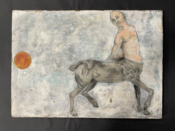 Signed Painting On Board, Centaur - 12' X 16.5'