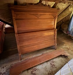 Victorian Walnut Full Size Bed Great Carving