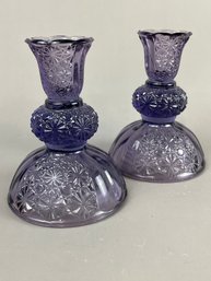 Fenton Daisy And Button Candlestick Holders