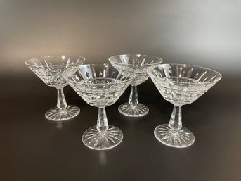 4 Waterford Crystal Champagne Glasses (1 Chipped Lip)