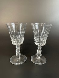 Pair Of Unsigned Crystal Cordial Glasses