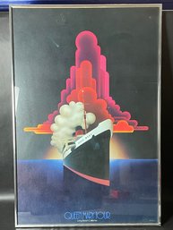 Art Deco Poster By Honkawa Of Queen Mary 1970s