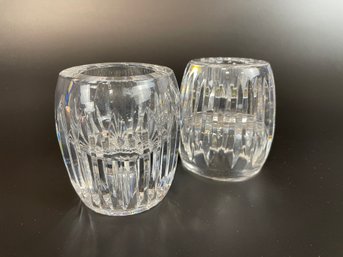 Pair Of Waterford Crystal Candle/Votive Holders