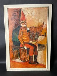 Vintage Gnome Painting 17' X 25' Signed Jaskovak