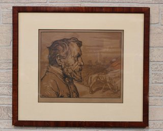Pierre-Eugne Vibert - Les Famliques 1908 Signed And Numbered Print Of Ulysses S. Grant