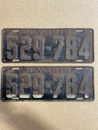 Set Of 1919 NY License Plates - 529784