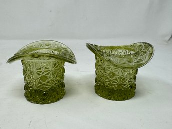 Pair Of Green Glass Hats