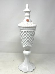 15' Westmoreland Milk Glass Urn With Cover