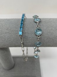 Sterling Bracelets With Blue Stones 12.12g