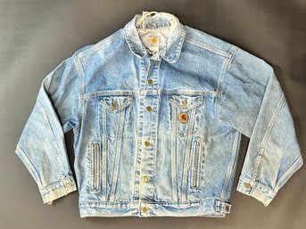 Vintage Carhartt Denim Jacket With Heavy Wear